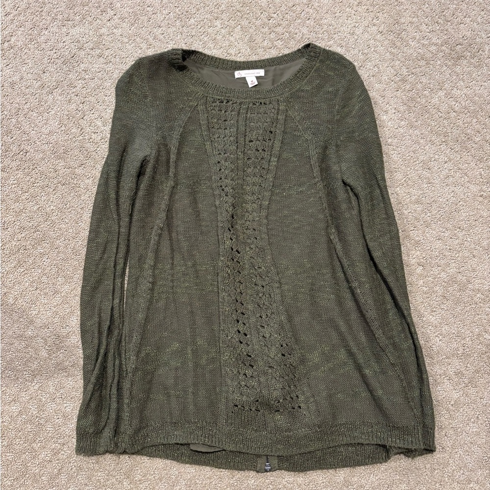 Dressbarn Women’s Knit Crewneck Sweater with Zipper Detailing